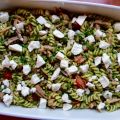 Pasta ovenschotel met spinazie en geitenkaas