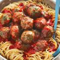 Volkorenspaghetti met spinaziegehakt