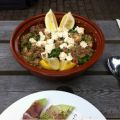 Lauwwarme salade met quinoa en gebakken feta