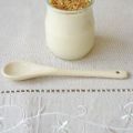 Soja yoghurt met ahorn siroop en praline