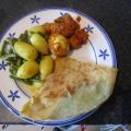 Roti met quorn en hardgekookt ei