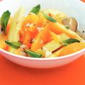 Mango met sinaasappelhoningdressing