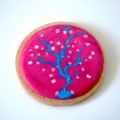Restjes icing opmaken, kersenbloesem koekjes