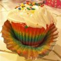 Regenboog cupcakes