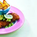 Schnitzel, citroen en courgette