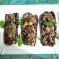Gevulde aubergines met champignons en zwarte[...]