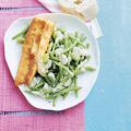Groenebonensalade met gebakken brie