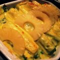 Aardappel-ovenschotel met prei en ananas