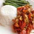 Kip curry met sperziebonen en rijst