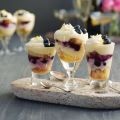 Mini  Trifles met Limocello en Blauwe Bessen