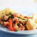 Mie met kerriemosselen