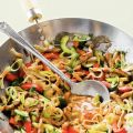 Romige rode curry met varkensreepjes