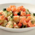 Courgettestamppot met gerookte zalm