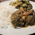 Curry met kip, spinazie en champignon