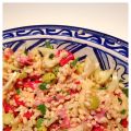 Parelgort salade met venkel & salami
