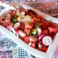 Salade van watermeloen en radijs