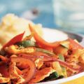 Ratatouille met kipreepjes en kaaspuree