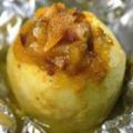 Gepofte appel met bitterkoekjes