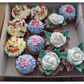 Cupcakes met 3 verschillende botercrèmes