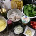 Pasta met garnalen en spinazie