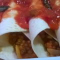 Enchiladas met linzen en geitenkaas