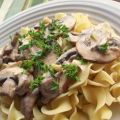 Stroganoff met portobello paddestoel