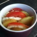 Tia van tomaat, aardappel en mozarella