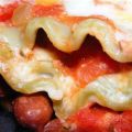 Vegetarische lasagne met bonen en kaas