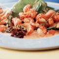Salade van rivierkreeftjes met vanille-dressing