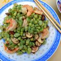 Chinese tuinbonen met garnalen