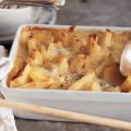 Knolselderij-aardappelschotel met gorgonzolasaus