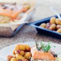 Gevulde zalmfilet van de bakplaat
