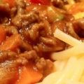 Spaghetti Bolognese met Doritos en sla