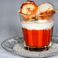 Cappuccino van tomaten met sint-jakobsnoten