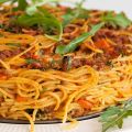 Frittata van spaghetti & gehakt met rucola
