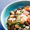 Reuzenbonenchili met cherry tomaten