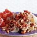 Pasta met champignons en pijnboompitten