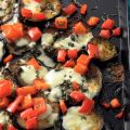 Aubergine met paprika en mozzarella