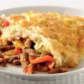 Shoarma ovenschotel met knoflookpuree