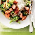 Broccoli met zalm en ketjap