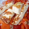Slaatje met gebakken halloumi