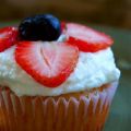 Cupcakes gevuld met vanillepudding