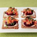 Roggebroodhapje met biet en zalm