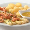 Witte asperges met zalm en citroenboter