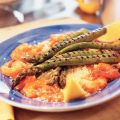 Couscous met asperges en garnalen