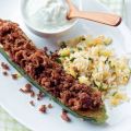 Gevulde courgette met kwarkdressing