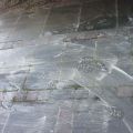 Het terras met zachte zeep en soda