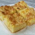 Pfirsich und Vanillepudding Streuseln Kuchen
