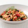 Italiaanse tomatenrisotto met zalm en groenten