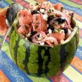 Salade met watermeloen, feta en verse munt